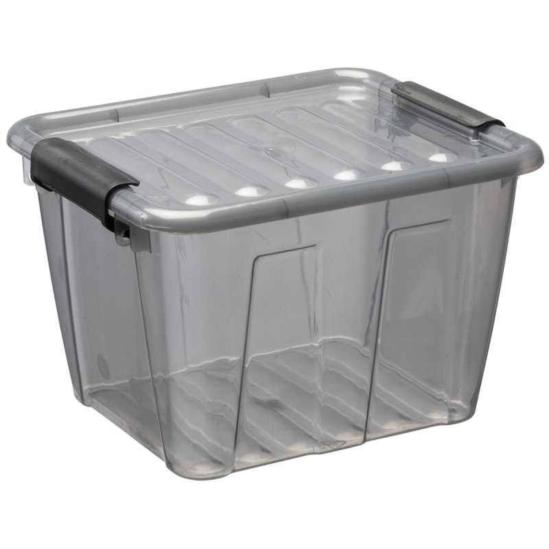 plast team boîte de rangement HOME BOX, transparent, 3,0 litre, gris